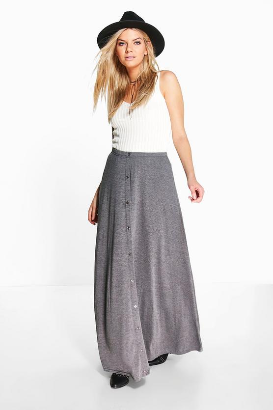 Ruby 90&#39;s Grunge Style Button Front Maxi Skirt